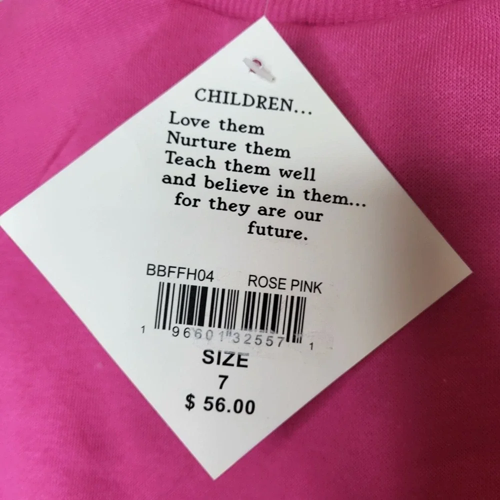 New Blueberi Girls Dress Size 7 Pink Long Sleeve Outfit Ruffles Top Pocket‎